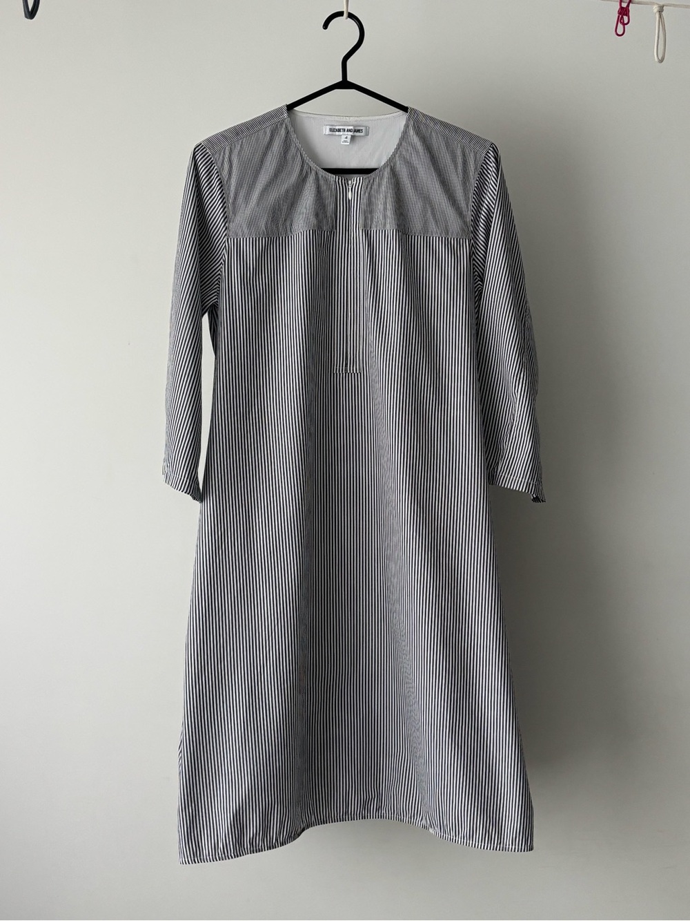 Elizabeth and James Striped 100% Cotton Shift Dress Size 4